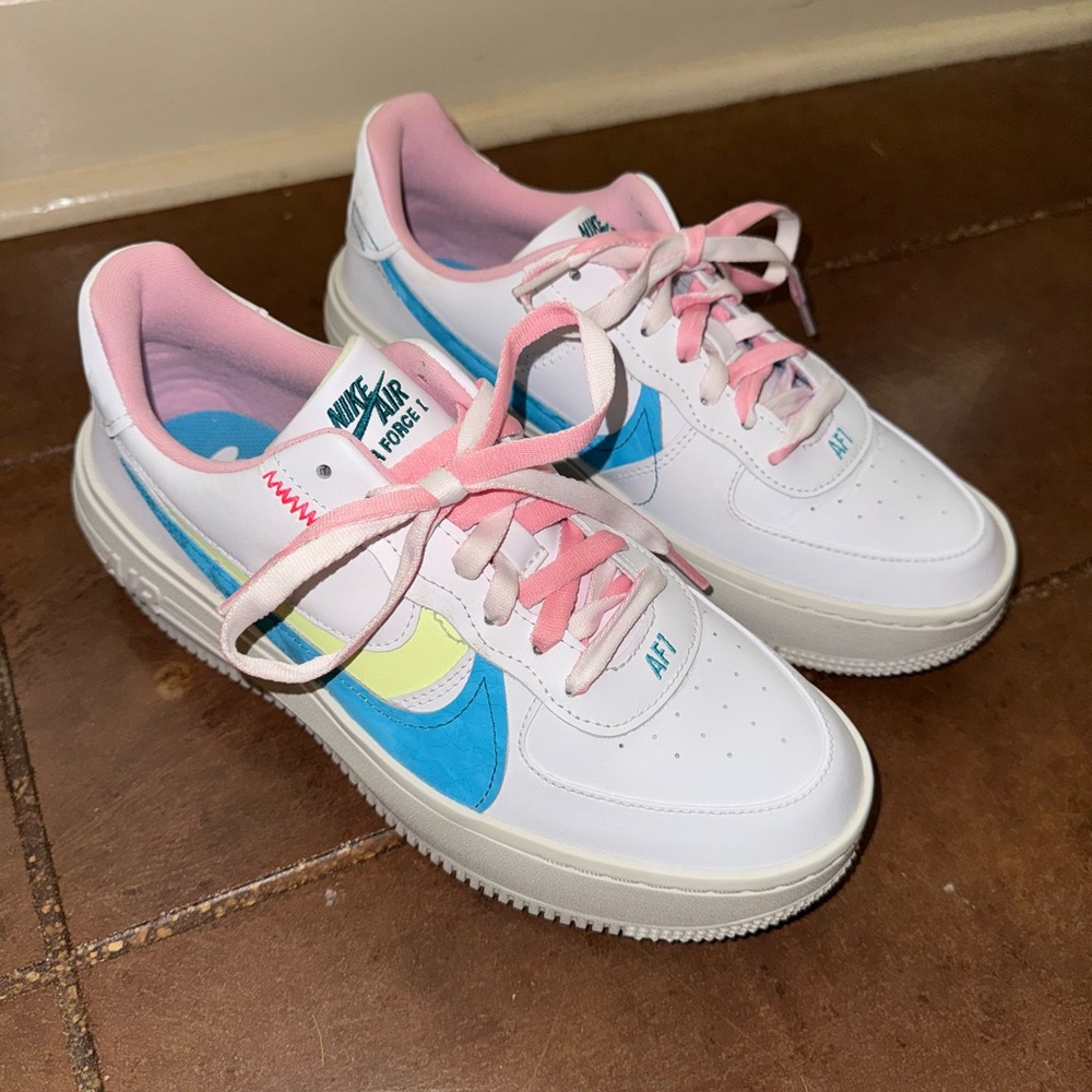 Nike Air Force 1 - White, Blue, Pink, Yellow